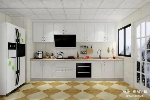 一字型布局适合长而窄的厨房,动线遵循洗切炒设计,不用来回跑.