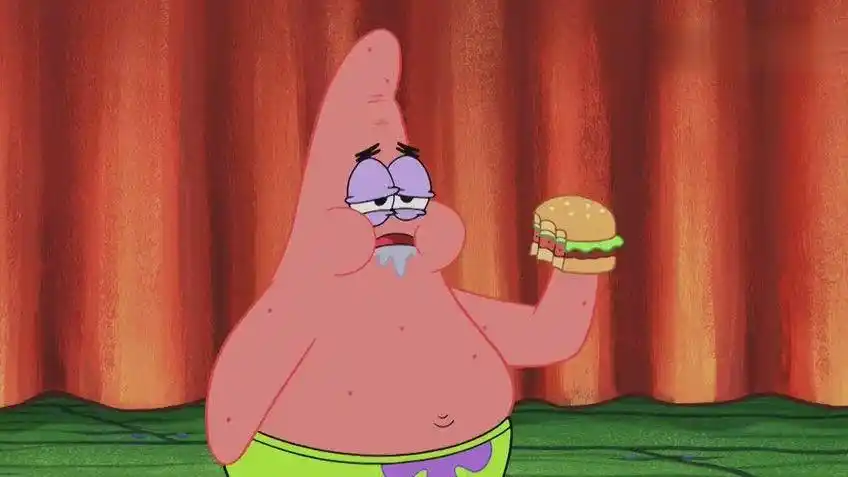 派大星吃了一个冷冻汉堡 瞬间变老50岁了