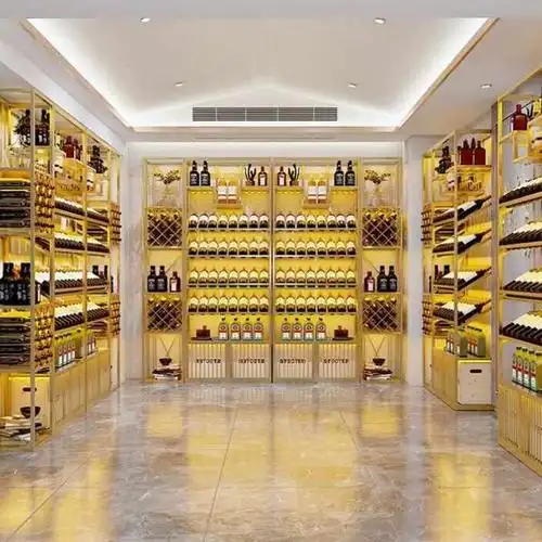 铁艺酒庄靠墙陈列红酒展示架落地酒柜展示柜白酒酒架子f置物架商