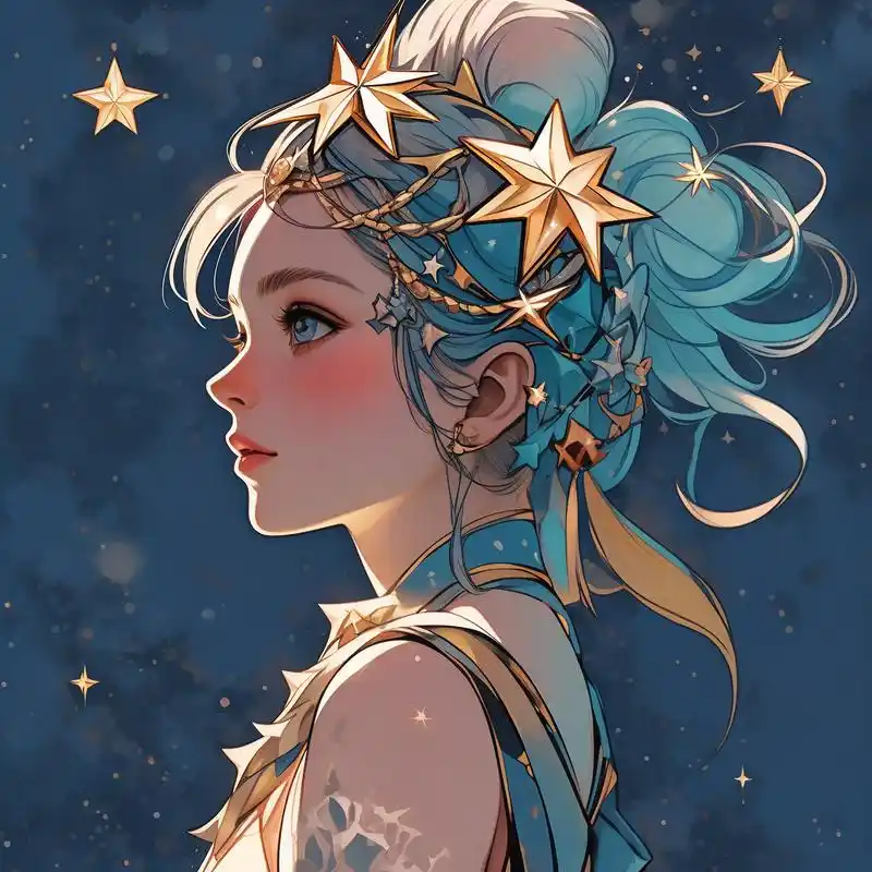 91水瓶座漫画少女头像78 来看看这款超可爱的水瓶座漫画少女头像