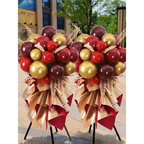 五一节开业周年庆气球花篮商场店铺结婚喜庆婚宴门口装饰场景布置