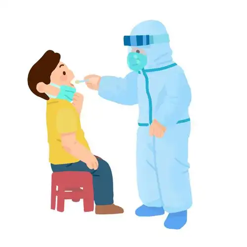 卡通核酸检测医生男子人物疫情防控元素gif动态图测核酸表情包