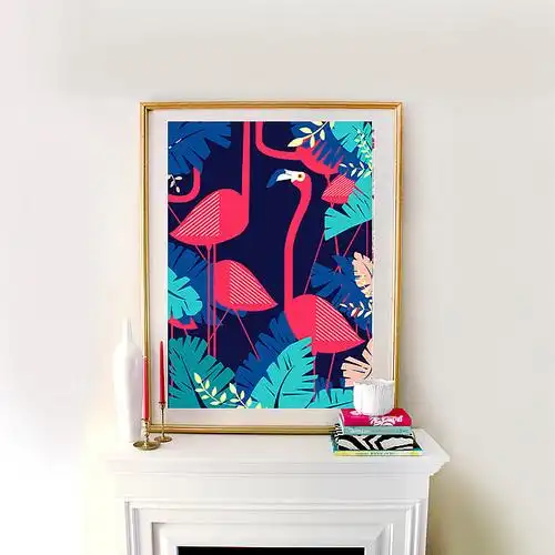 火烈鸟装饰画