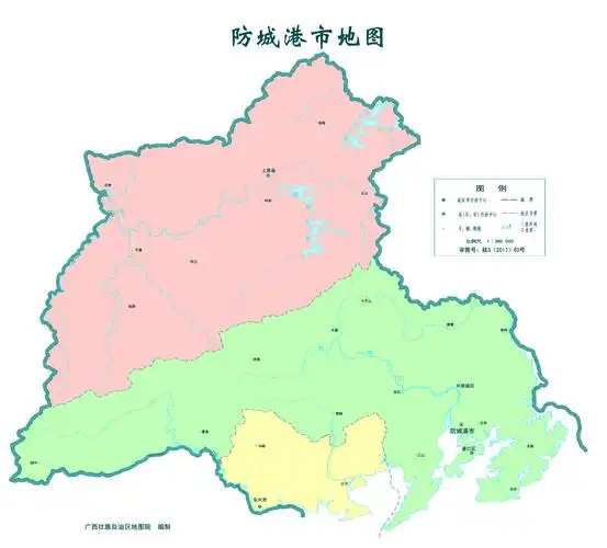 地图库 中国地图 广西 防城港 >> 防城港标准地图(政区版)