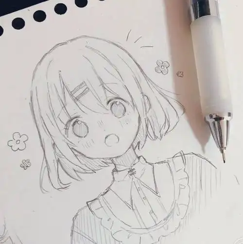 水彩插画 | 简单好画的一组水彩漫画女生头像手绘 新手临摹_素材