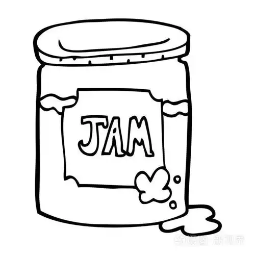 线绘卡通果酱罐插画-正版商用图片13yaba-摄图新视界