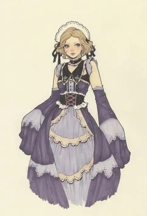 洛丽塔线稿素材