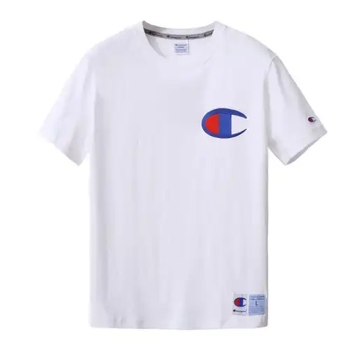 champion 冠军夏季潮流青春短袖运动t恤男士大c标刺绣logo情侣百搭