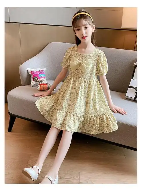 女童连衣裙夏装2022新款洋气儿童碎花裙子小女孩夏季女大童公主裙