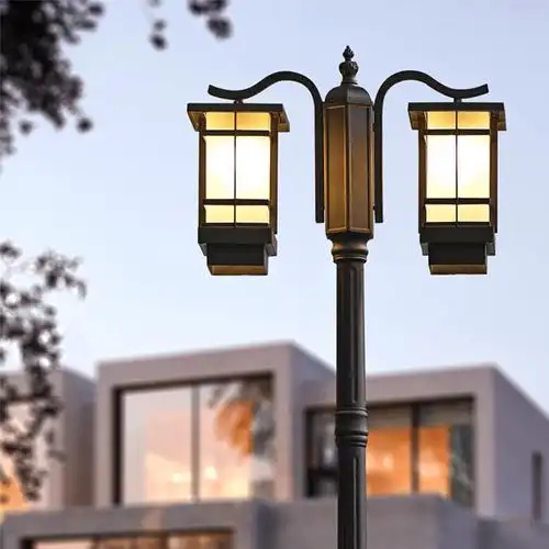 太阳能新中式户外路灯防水小区庭院花园公园别墅装饰灯高杆景观灯