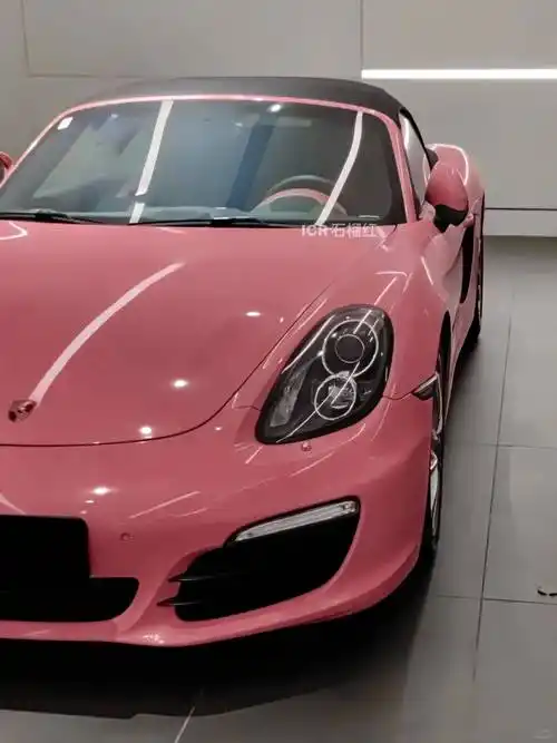 保时捷718-icr改色膜石榴红,脏粉色一点也不违和_搜狐汽车_搜狐网