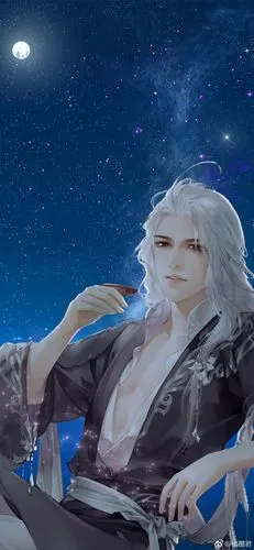 手绘古装美男插画师褚墨君