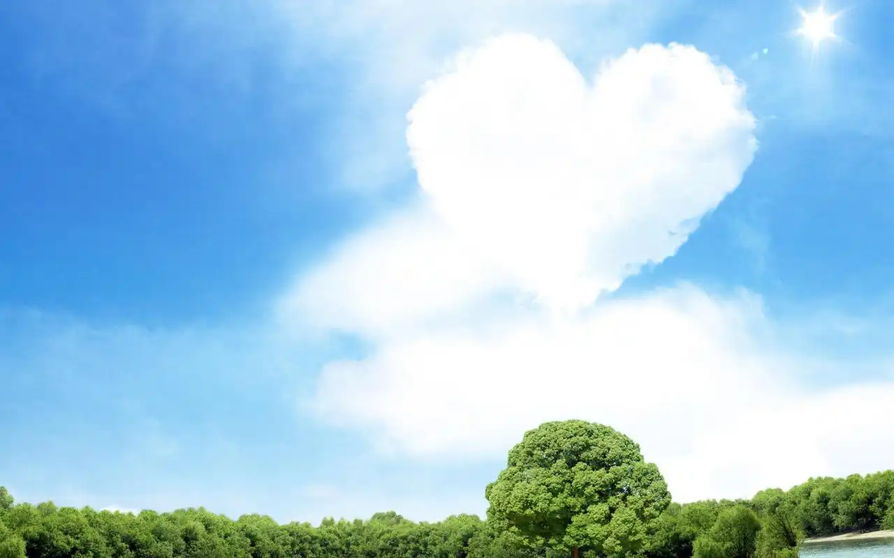 唯美纯净的蓝色天空桌面壁纸