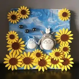 「雪粒树」diy材料包●难度①星|龙猫粘贴画|超轻粘土新手工礼物