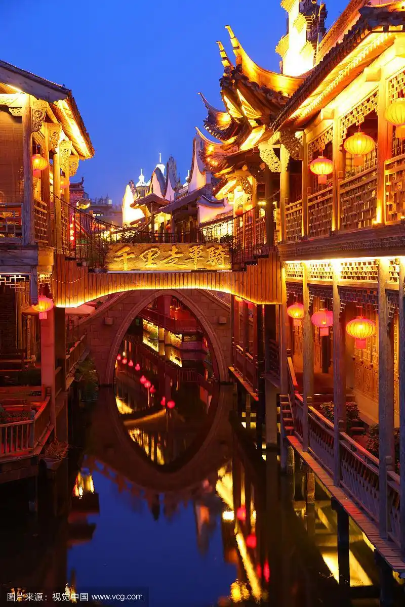 山东台儿庄古城夜景