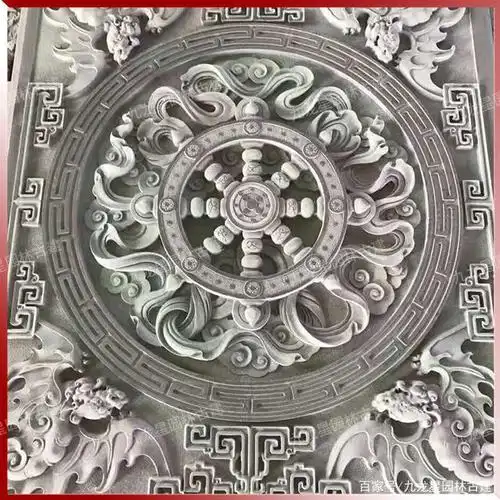 惠安石雕浮雕八宝图制作九龙星园林古建