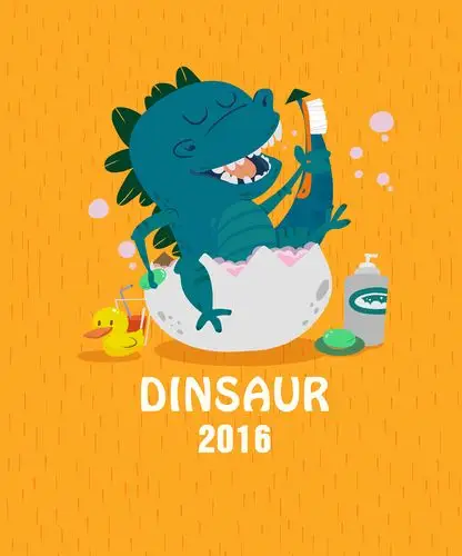 恐龙爱洗澡|插画|商业插画|胡妞儿hh - 原创作品 - 站酷 (zcool)