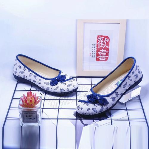 古云轩老北京布鞋女鞋春夏新款绣花鞋休闲舒适软底轻便民族风单鞋