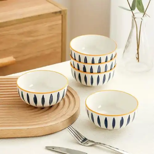 中式饭碗家用2023新款高颜值米饭碗陶瓷碗网红碗特别好看盘子碗