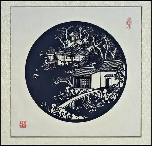 《苏州园林》 苏州传统手工艺剪刻纸与之碰撞,更添江南秀美.