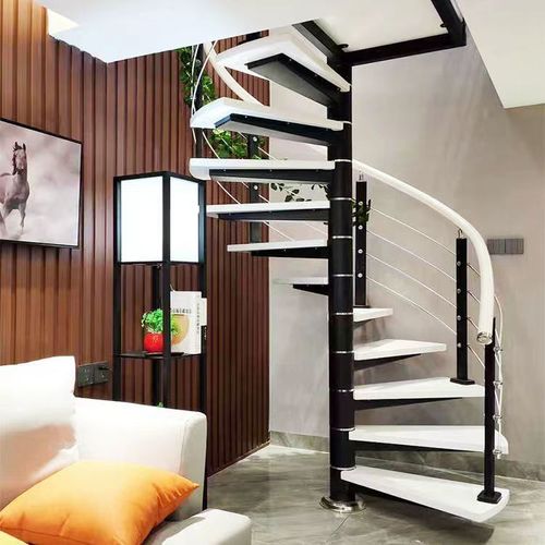 阁楼楼梯loft楼梯家用旋转楼梯钢木楼梯圆形楼梯整套加厚楼梯室内