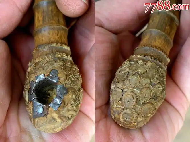 烟具收藏1710边疆早期罗汉竹制老烟杆44cm