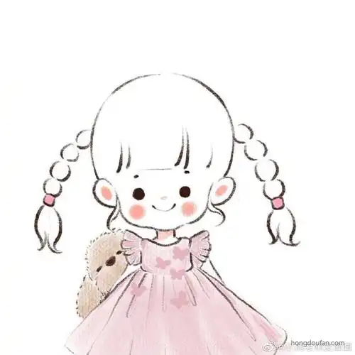 8张穿着古代衣服的可爱小女生卡通手绘简笔画