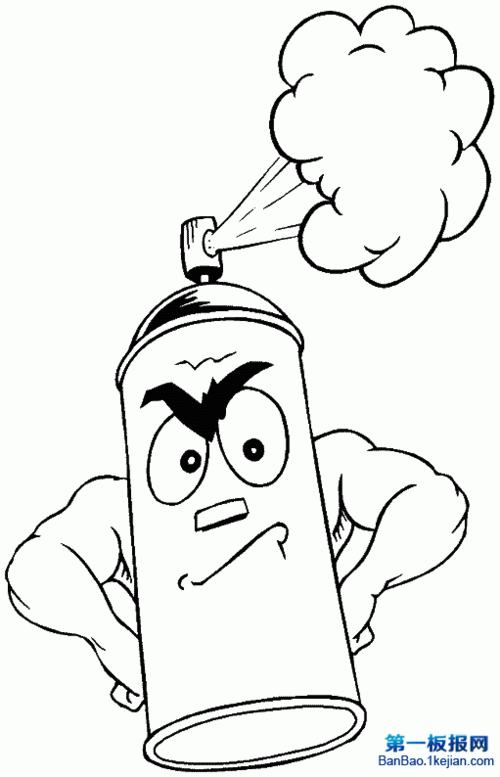 简笔画杀虫喷雾瓶