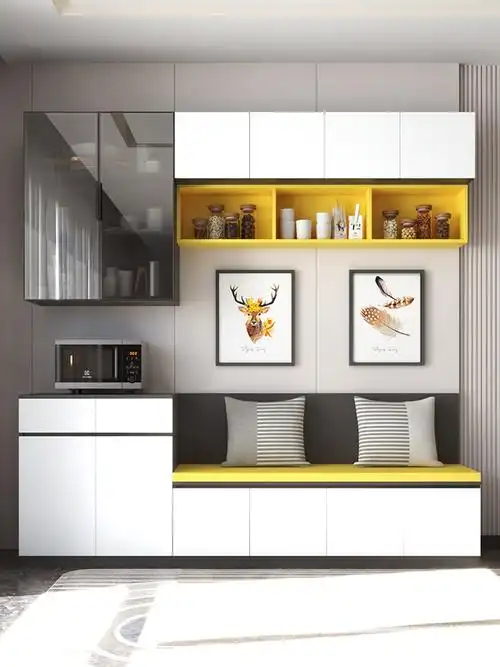 餐边柜卡座一体餐厅多功能吊柜带座酒柜省空间饭厅餐边柜