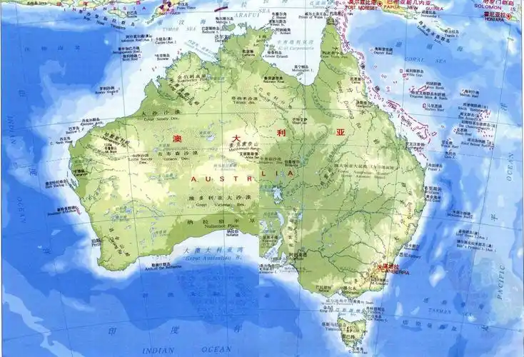 澳大利亚地形图