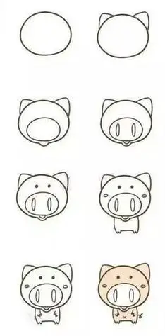 动物简笔画 | 用一个圆画出呆萌小动物超级简单收藏