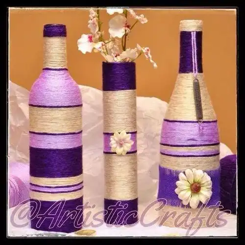 就想扔的瓶瓶罐罐,这里你只需要一根棉绳,麻绳,彩绳,甚至毛线,纸绳,绣