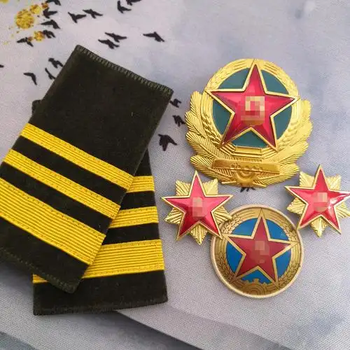 军衔肩章八七式老兵纪念老式军衔87式肩章帽徽领花绒布套式肩牌军迷