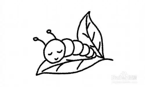 树上的毛毛虫怎么画