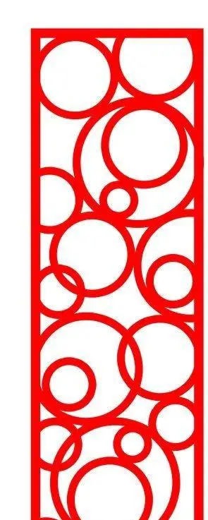 屏风隔断窗花雕花矢量图