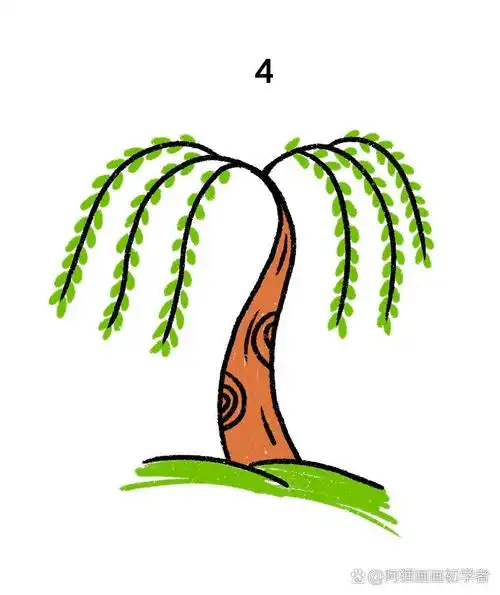 柳树简笔画来啦!