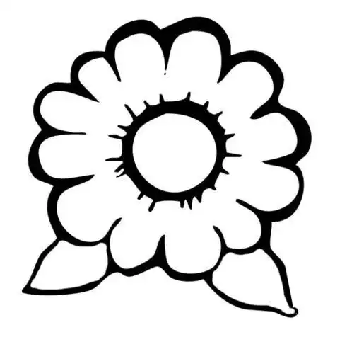 七瓣花简笔画黑白