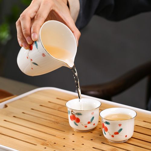 釉下彩茶具分茶器陶瓷公道杯茶滤泡茶功道茶杯匀杯茶水分离倒茶器