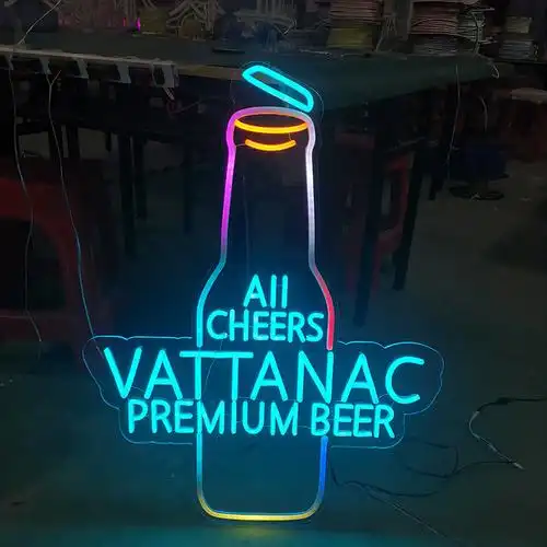 led霓虹灯设计 酒类造型超亮酒吧logo广告牌灯带装饰 闪动霓虹灯