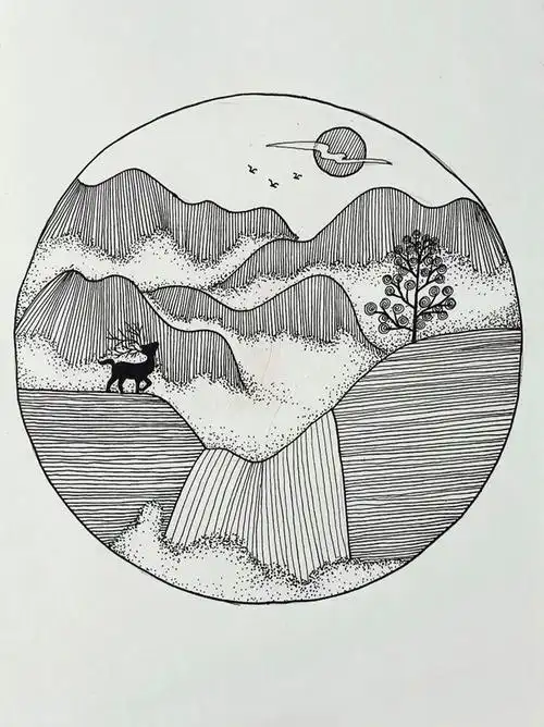 女孩喜欢的公主城堡类,动植物类,日常用品和汉字数字线描画及各种线条