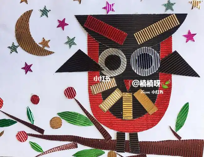 瓦楞纸瓦楞纸剪贴画——猫头鹰