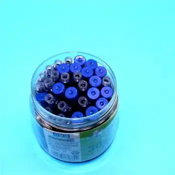 款卡通走珠中性水笔 直液式可换墨囊蓝色黑色换芯签字笔 蓝色墨囊30支