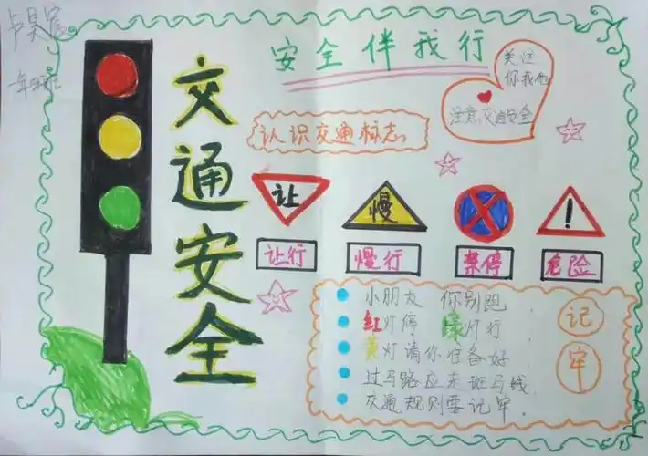 安全伴成长交通伴我行手抄报