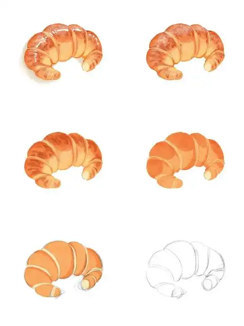 画一个牛角包04