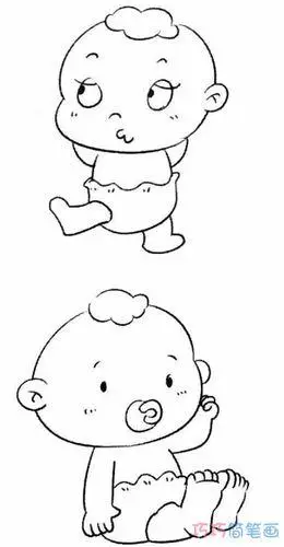简笔画人物可爱的小宝宝
