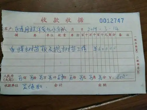 开展活动购买树苗的发票