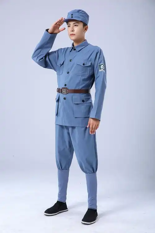 成人棉麻红军服儿童八路军新四军影视剧服装小红军抗战服舞台装