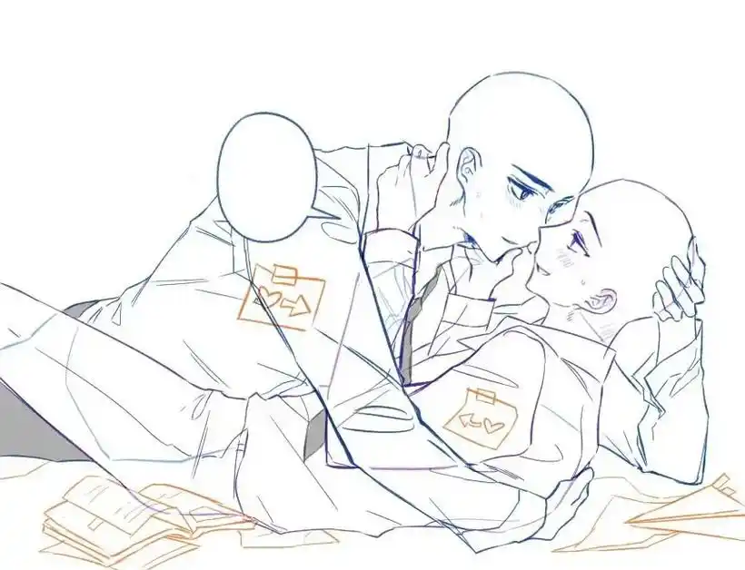 【零基础学插画】情侣双人互动线稿素材分享! #插画 #零基础 - 抖音