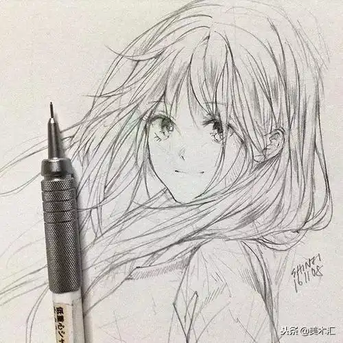 线条感十足的动漫人物素描,超美