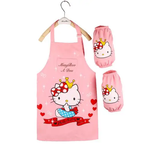 定制有趣升华打印防水聚酯卡通儿童围裙与套袖